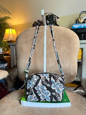 Vera Bradley Blake Mini Crossbody Bag Calyx + Quill Black New with Tag